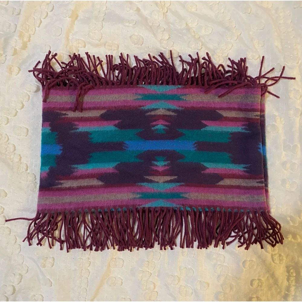 Multicolored Infinity Scarf with Tassels - Picture 2 of 4